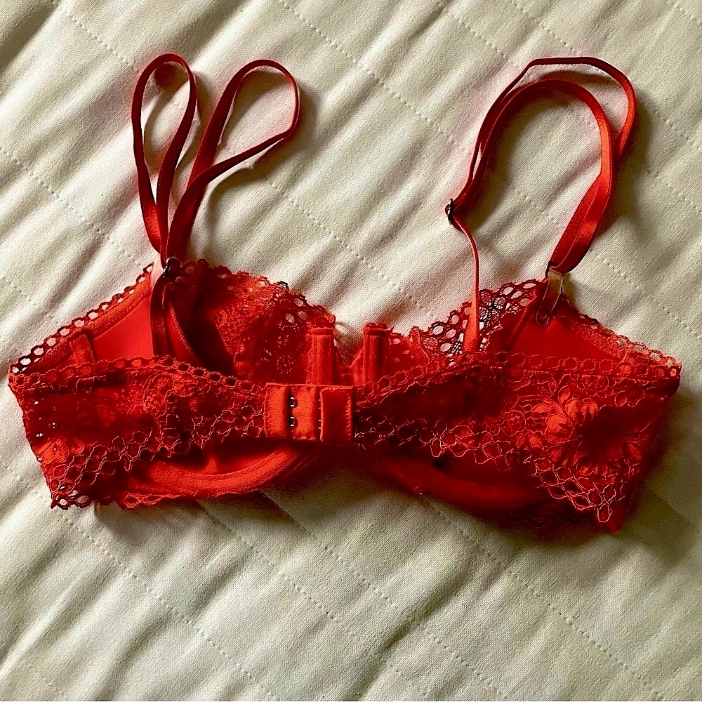 Victoria’s Secret unlined push up bra/ bright orange/ 34C - Picture 2 of 4